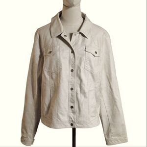 Coffeeshop Light Tan Faux Leather Jacket